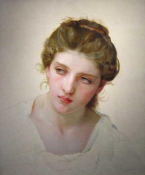 威廉 阿道夫 佈格羅 Etude de Tete de Femme Blonde de Face( Study of the Head of a Blonde Woman)